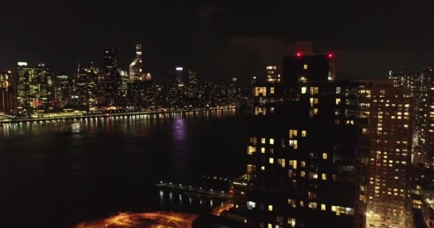 Εναέρια Του Long Island City Νέα Υόρκη — Αρχείο Βίντεο