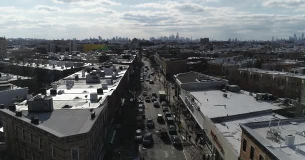 Aerial Residential Area Queens New York — Stock Video