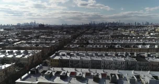 Luchtfoto Van Woonwijk Queens New York — Stockvideo