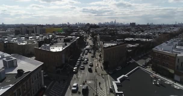 Aerial Från Bostadsområdet Queens New York — Stockvideo