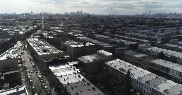 Aerial Residential Area Queens New York — Stock Video