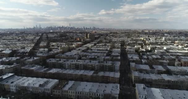 Aérea Área Residencial Queens Nueva York — Vídeos de Stock