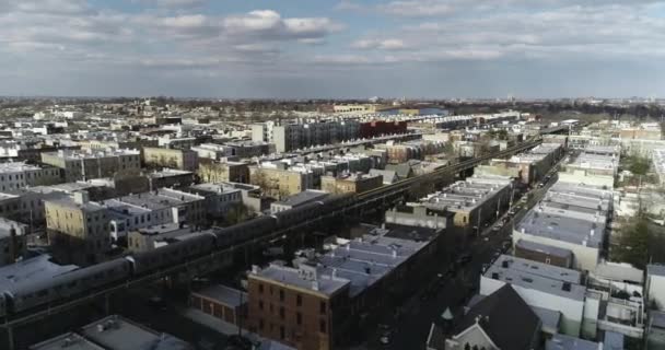 Aerial Residential Area Queens New York — Stock Video