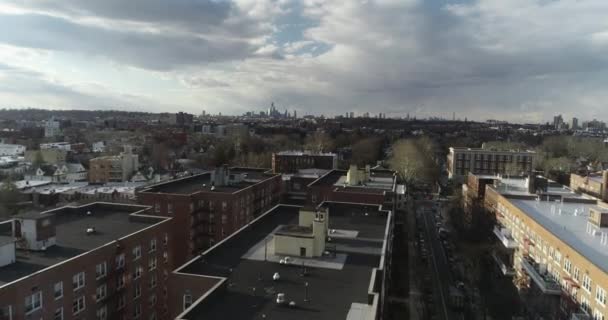 Aérien Quartier Résidentiel Dans Queens New York — Video