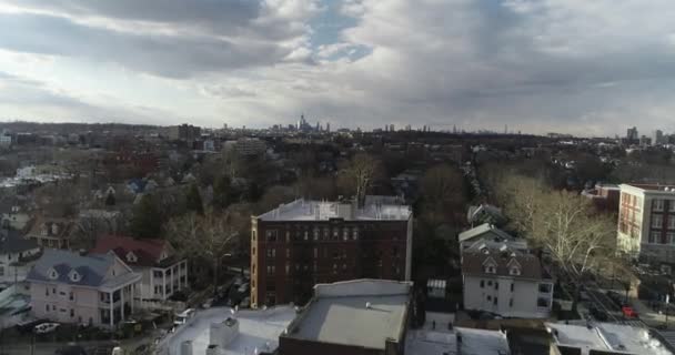 Aerial Residential Area Queens New York — Stock Video