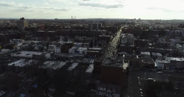 Aerial Residential Area Queens New York — Stock Video