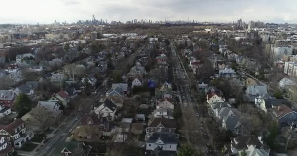 Aerial Residential Area Queens New York — Stock Video