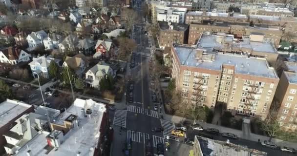 Aerial Residential Area Στο Queens Νέα Υόρκη — Αρχείο Βίντεο