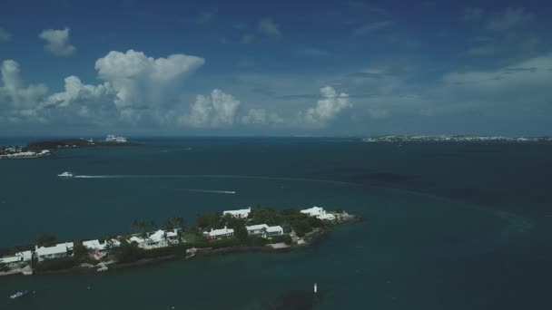 Luchtfoto Van Stranden Landschap Bermuda — Stockvideo