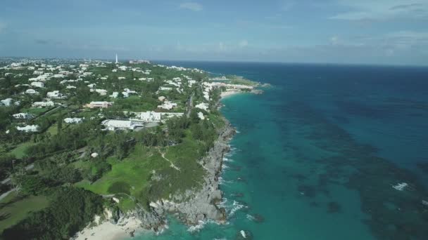 Aerial Beaches Landscape Bermuda — Stok Video