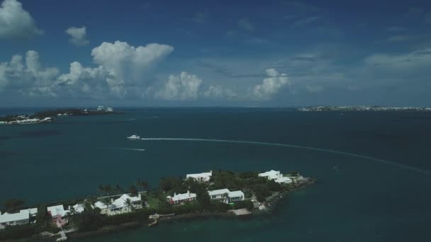 Luchtfoto Van Stranden Landschap Bermuda — Stockvideo
