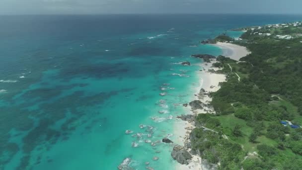 Luftaufnahme Von Stränden Und Landschaft Auf Bermuda — Stockvideo