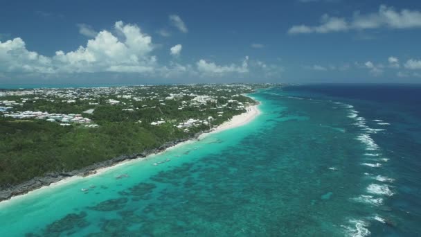 Aerial Plaż Krajobrazu Bermudach — Wideo stockowe