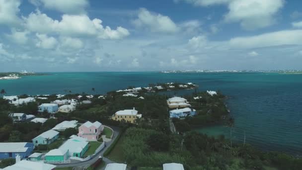 Flygfoto Över Stränder Och Landskap Bermuda — Stockvideo
