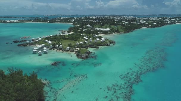 Aérea Playas Paisaje Bermudas — Vídeos de Stock