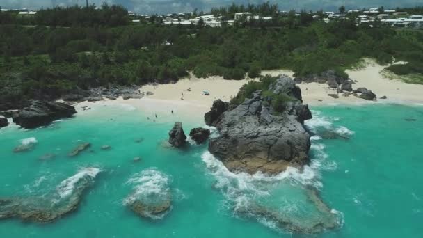 Flygfoto Över Stränder Och Landskap Bermuda — Stockvideo