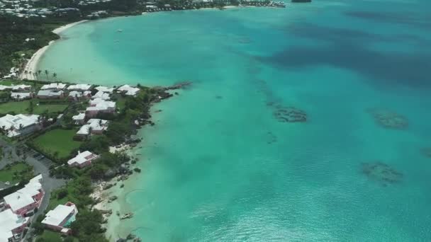 Luchtfoto Van Stranden Bermuda — Stockvideo