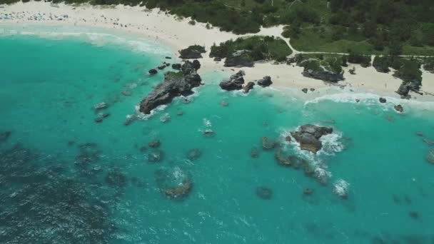 Luchtfoto Van Stranden Bermuda — Stockvideo