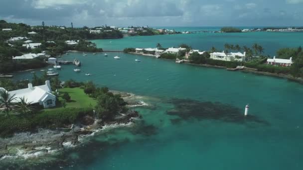 Luchtfoto Van Stranden Bermuda — Stockvideo