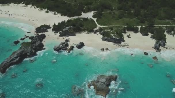 バミューダのビーチの空中 — ストック動画