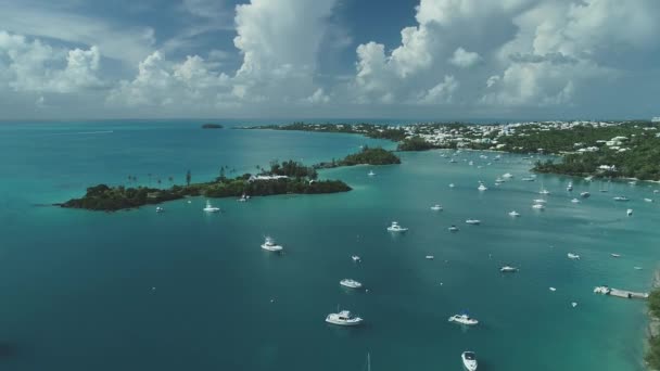 Luchtfoto Van Stranden Bermuda — Stockvideo