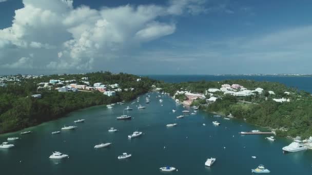 Luchtfoto Van Stranden Bermuda — Stockvideo