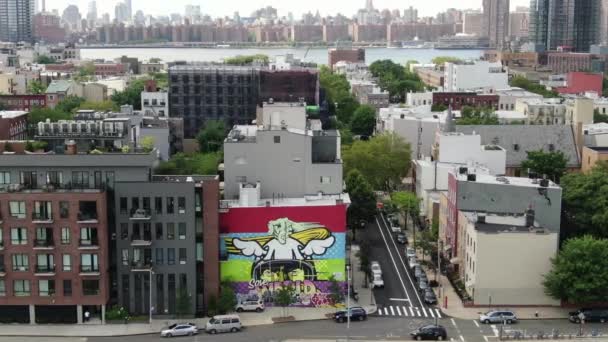 Luchtfoto Van Long Island City New York — Stockvideo