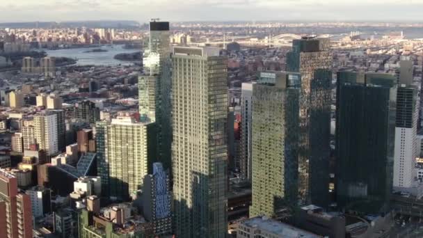 Luchtfoto Van Long Island City New York — Stockvideo