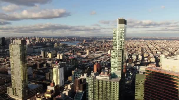 Luchtfoto Van Long Island City New York — Stockvideo