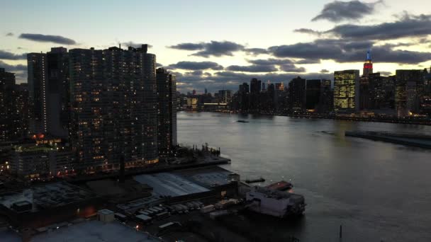 Aerial Long Island City New York — стоковое видео