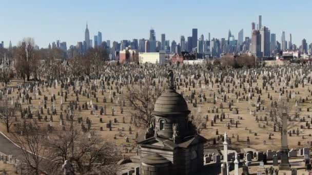 Der Queens Cemetery Eine Vielfältige Ruhestätte New York City Umfasst — Stockvideo