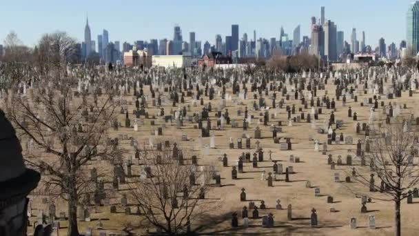 Queens Cemetery Diverso Lugar Descanso Ciudad Nueva York Comprende Varios — Vídeos de Stock