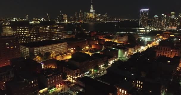 Polizia New York Colpito Con Drone Aerial Manhattan New Jersey — Video Stock