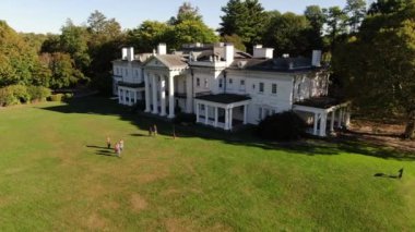 NYC Metro Drone Aerial ile çekim yapıyor. Manhattan ve New Jersey Hudson Nehri üzerinde