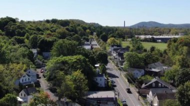 NYC Metro Drone Aerial ile çekim yapıyor. Manhattan ve New Jersey Hudson Nehri üzerinde