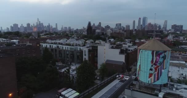 Policja Nowego Jorku Zastrzeliła Drona Manhattan New Jersey Nad Rzeką — Wideo stockowe