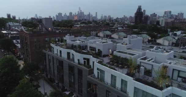 Nyc Metro Skudt Med Drone Aerial Manhattan New Jersey Hudson – Stock-video