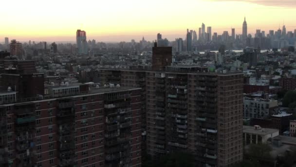 Метро Нью Йорка Стріляло Drone Air Манхеттен Нью Джерсі Річці — стокове відео