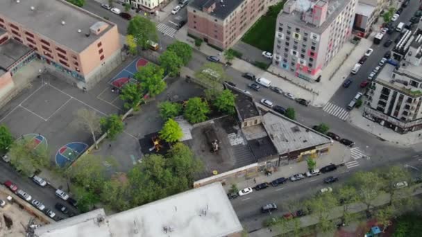 Nyc Metro Shot Drone Aerial Manhattan New Jersey Hudson River — Stock Video