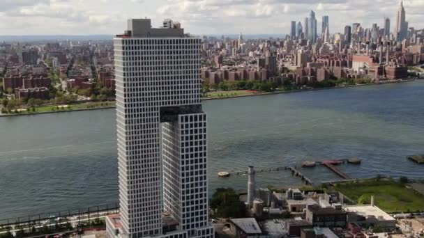 Nyc Metro Drone Aerial Ile Çekim Yapıyor Manhattan New Jersey — Stok video