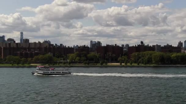 Nyc Metro Skjuten Med Drönare Antenn Manhattan Och New Jersey — Stockvideo