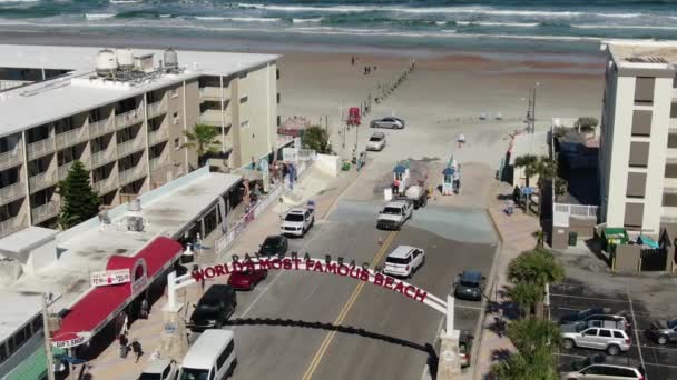 Aerial Worlds Most Famous Beach Daytona Beach Floryda — Wideo stockowe