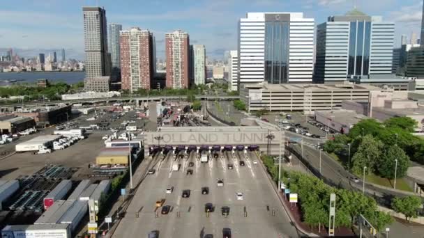 Aerial Holland Tunnel Jersey City New Jersey — Stock Video