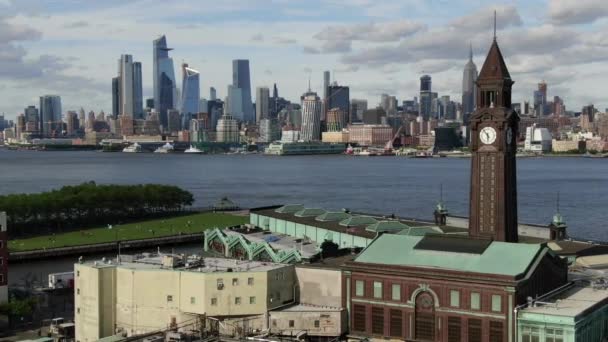 Letecké Nádraží Waterfront Hobokenu New Jersey — Stock video