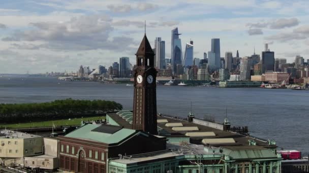Métro New York Avec Drone Aerial Manhattan New Jersey Sur — Video