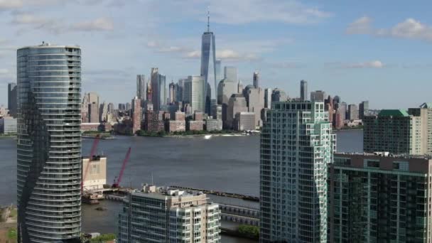 Aérien Jersey City New Jersey Nyc Skyline — Video