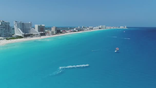 Paraglider Uçağı Zona Hotelera Cancun Meksika — Stok video