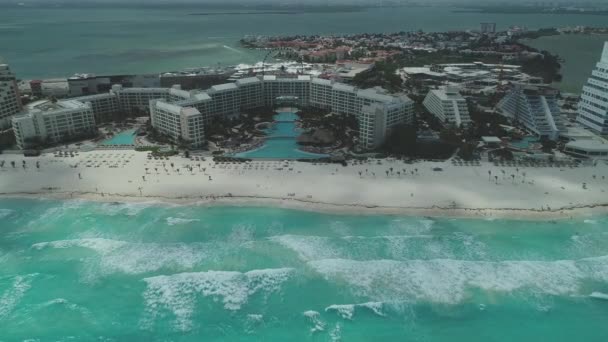 Aerial Till Westin Lagunamar Cancun Mexiko — Stockvideo