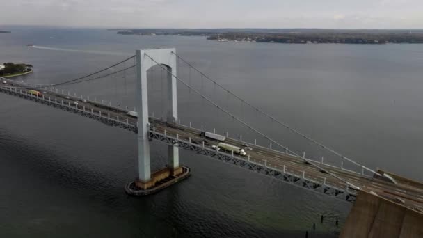 Повітряна Частина Моста Throgs Neck — стокове відео