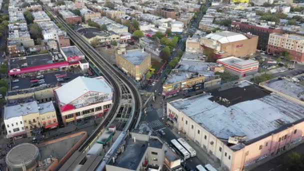 Luchtfoto Van Flushing Queens — Stockvideo